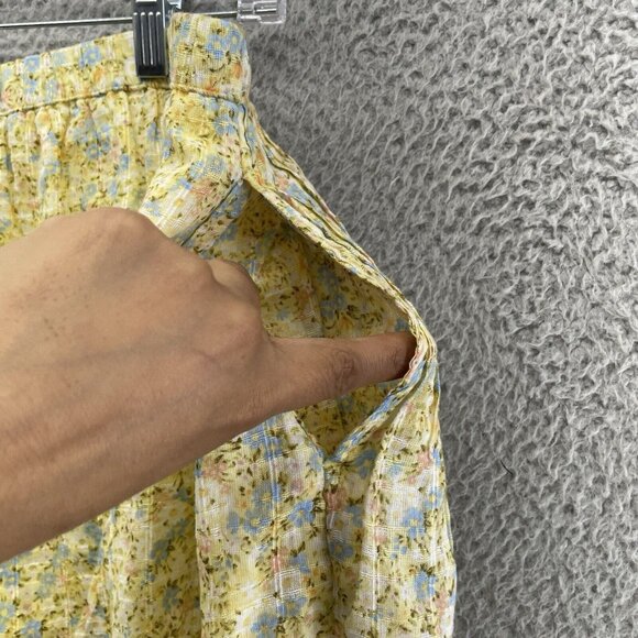 American Eagle Shorts Womens Large Flowy Elastic Waist‎ Yellow Floral NEW - Picture 5 of 13